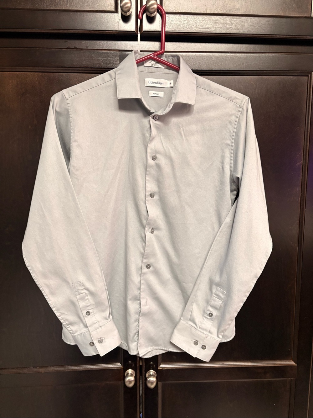 Calvin Klein Light Gray Button-Down Dress Shirt